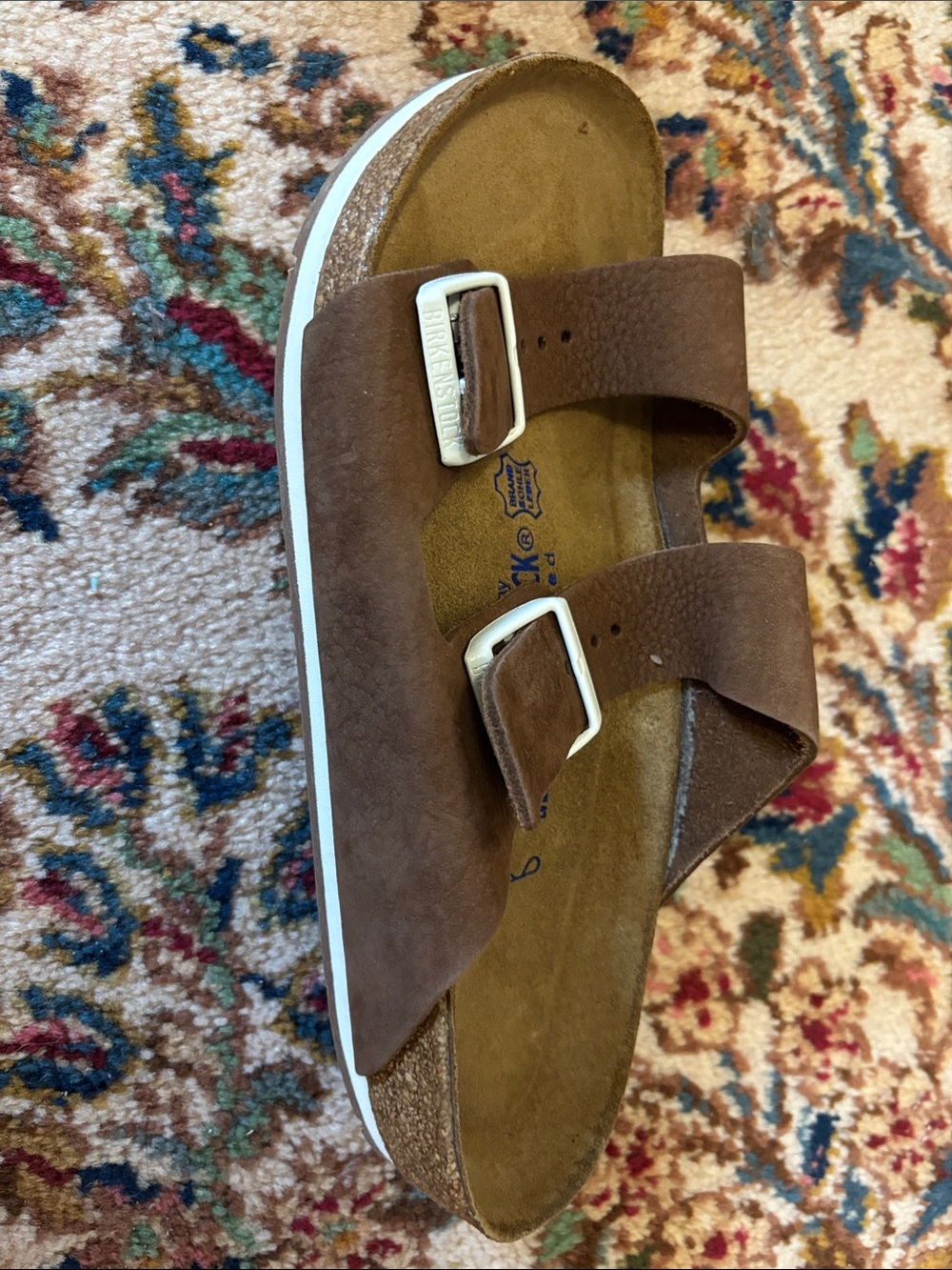 Birkenstock Brown Suede Arizona Two-Strap Sandals - Picture 4 of 5